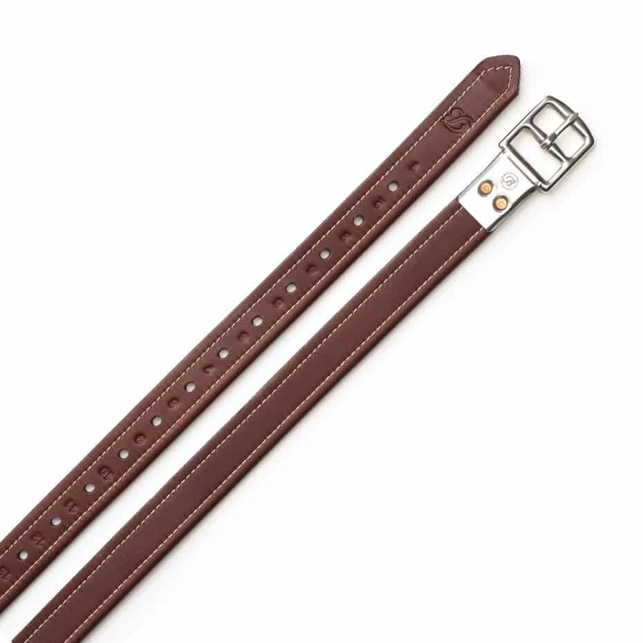 Bates Stirrup Leathers With Contrast Stitching