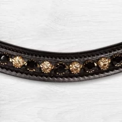 Kieffer Browband – Comfort Verona (Black & Gold Crystals)